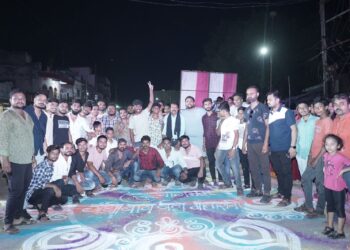 गांधी बाग की माता रानी का भव्य आगमन महाराष्ट्र की रंगोली कलाकार ने लोगो का दिल जीता …