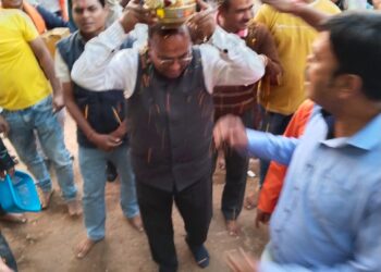 राम मंदिर अक्षत कलश यात्रा आज कोटा नगर शिव हनुमान मंदिर पहुंची यह मंदिर में 7 दिन विराजमान रहेगी