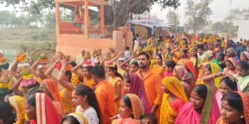 विश्व हिंदू परिषद् कोटा प्रखंड के पीपर तराई खंड में धूमधाम से निकाला गया अक्षत कलश यात्रा